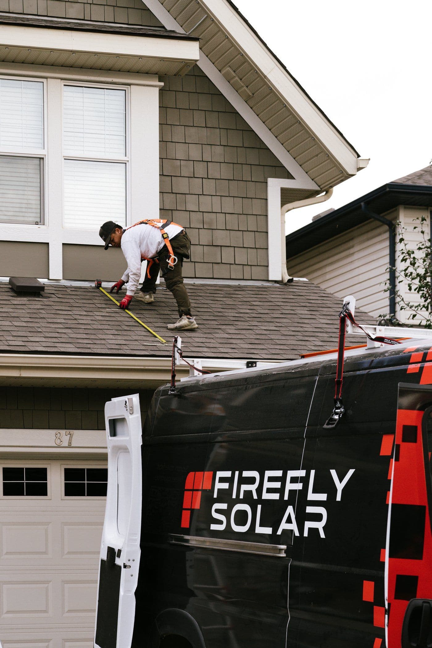 Firefly Solar team installing solar panels on a Canadian home