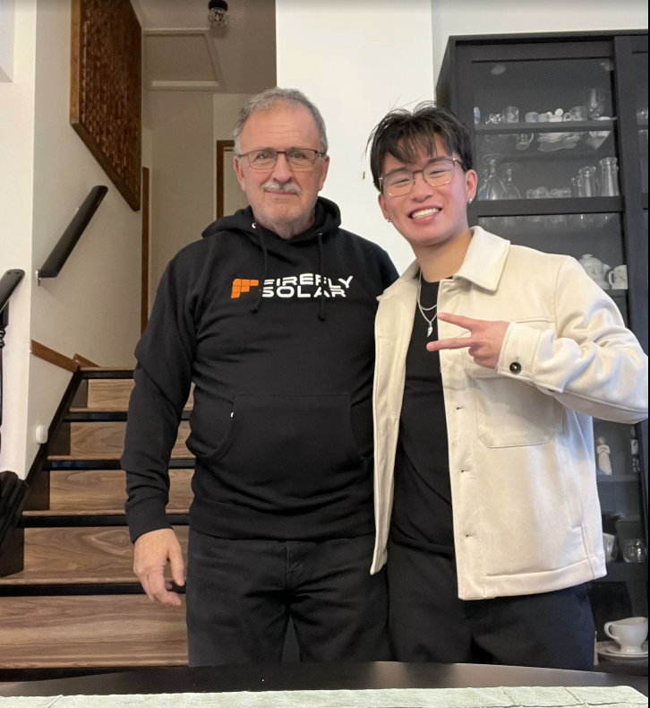 Customer and Firefly Solar installer